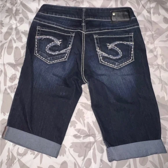 Silver Jeans Dark Wash Denim Shorts - Picture 2 of 5